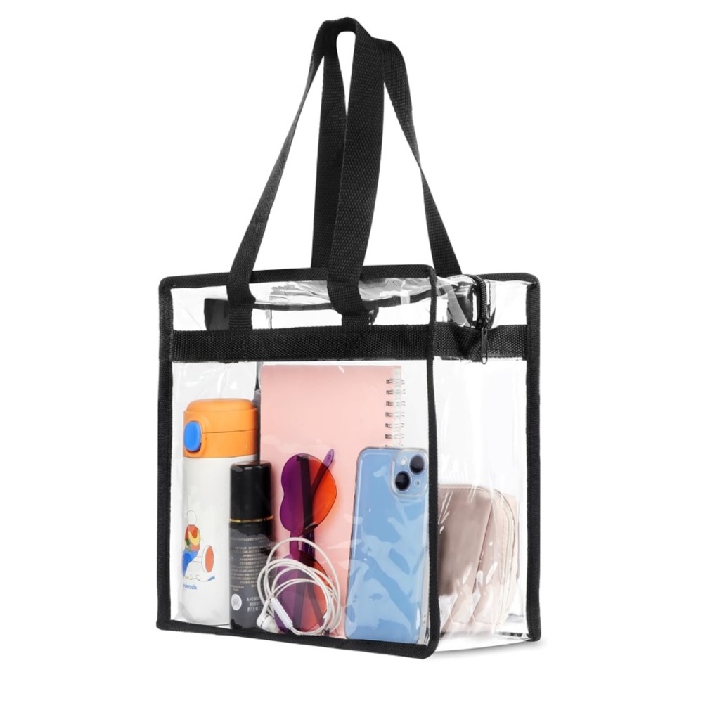 12x6x12 Large Transparent Tote Bag with Zipper